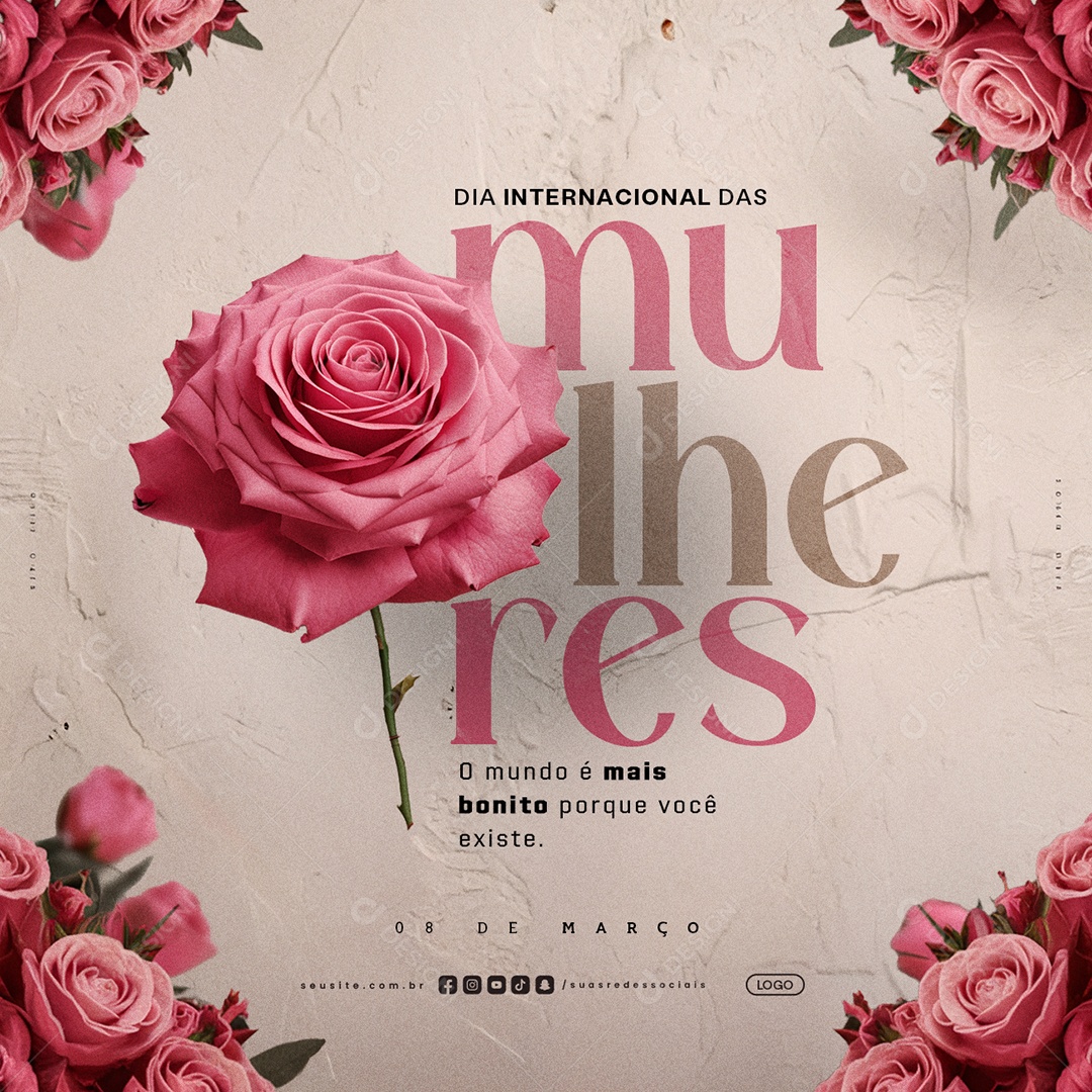 Dia Internacional Das Mulheres 08 de Março Social Media PSD Editável