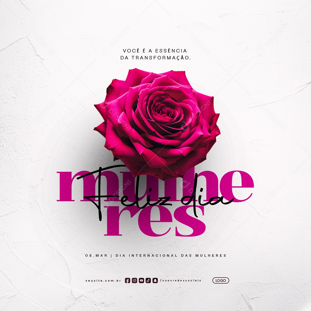 Feliz Dia Das Mulheres 08 de Março Social Media PSD Editável