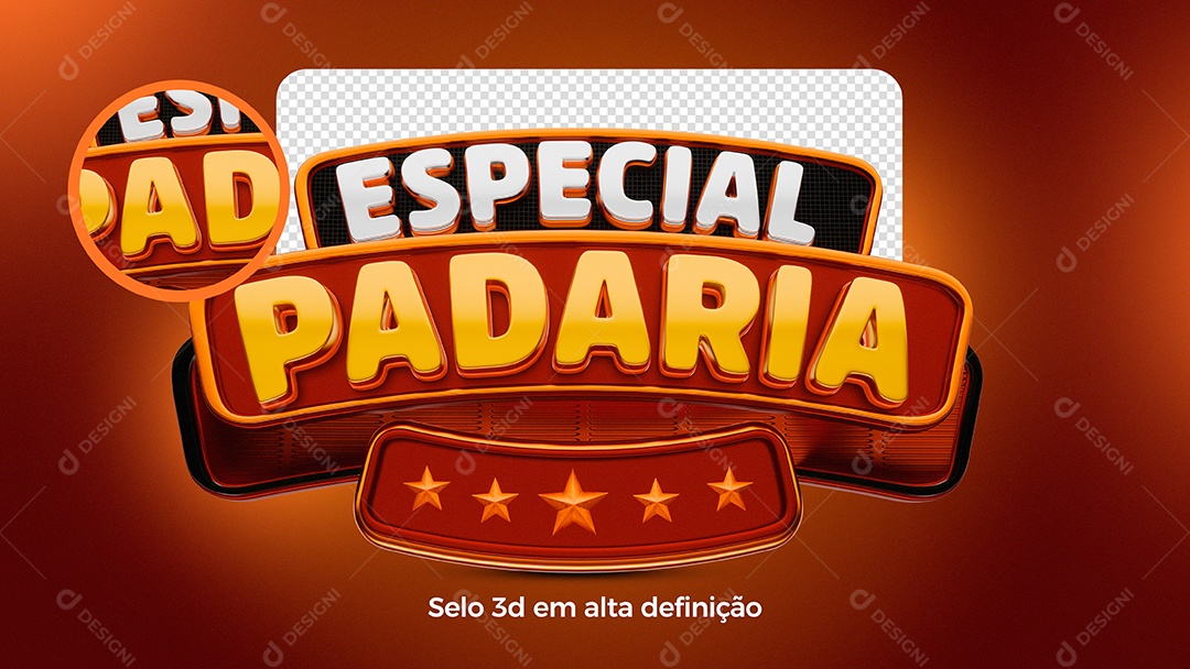 Selo 3D Especial Para Padaria Para Composição PSD Editável