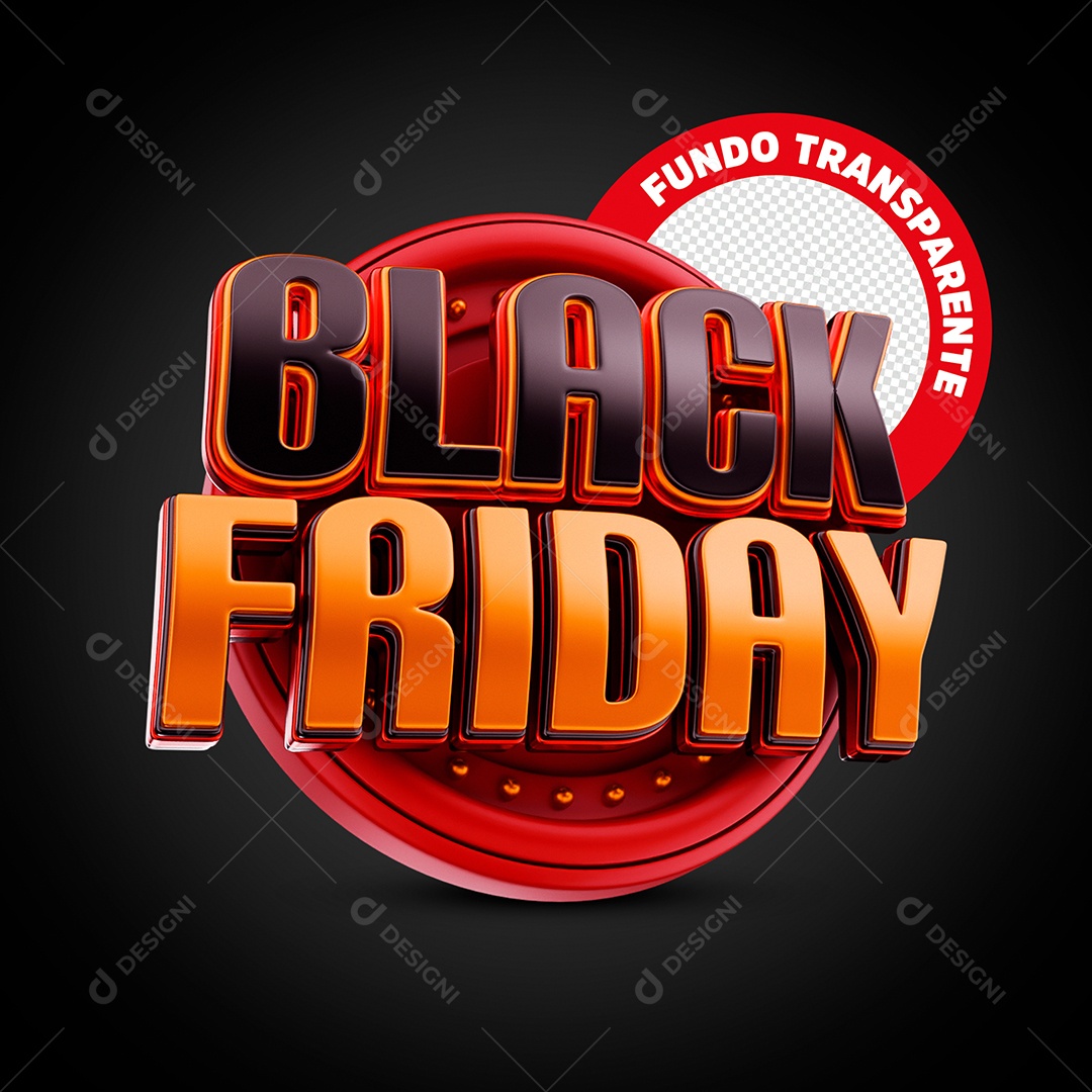 Selo 3D Black Friday Para Composição PSD