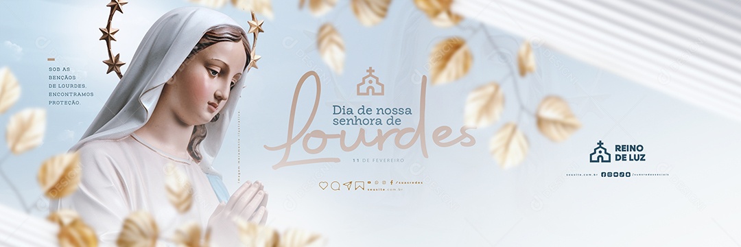Carrossel Dia de Nossa Senhora de Lourdes 11 De Fevereiro Social Media PSD Editável