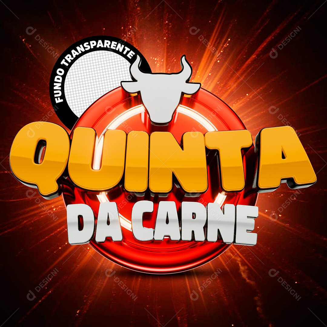 Quinta Da Carne Selo 3D para Composição PSD