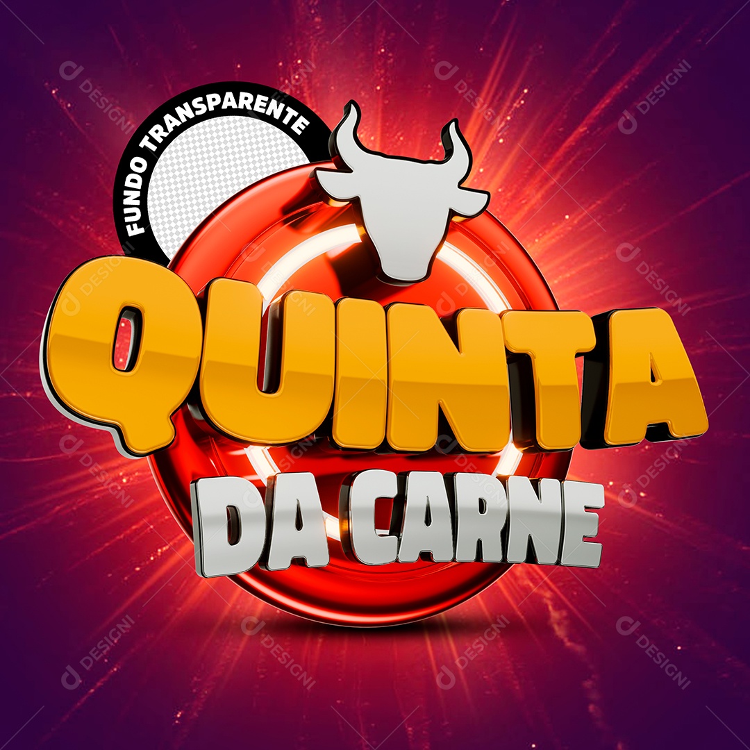 Quinta Da Carne Selo 3D para Composição PSD