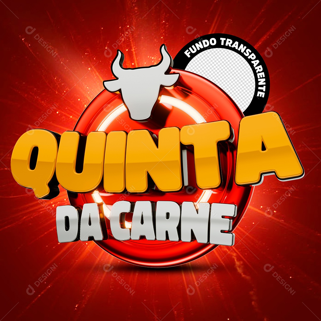 Quinta Da Carne Selo 3D para Composição PSD