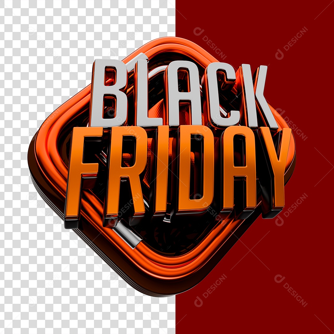 Selo 3D Black Friday Para Composição PSD