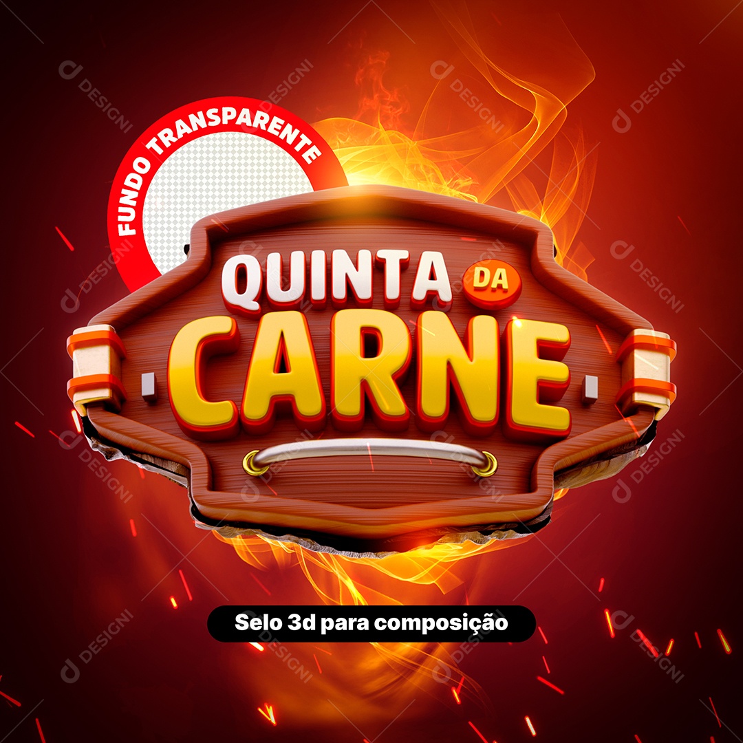 Quinta Da Carne Selo 3D para Composição PSD