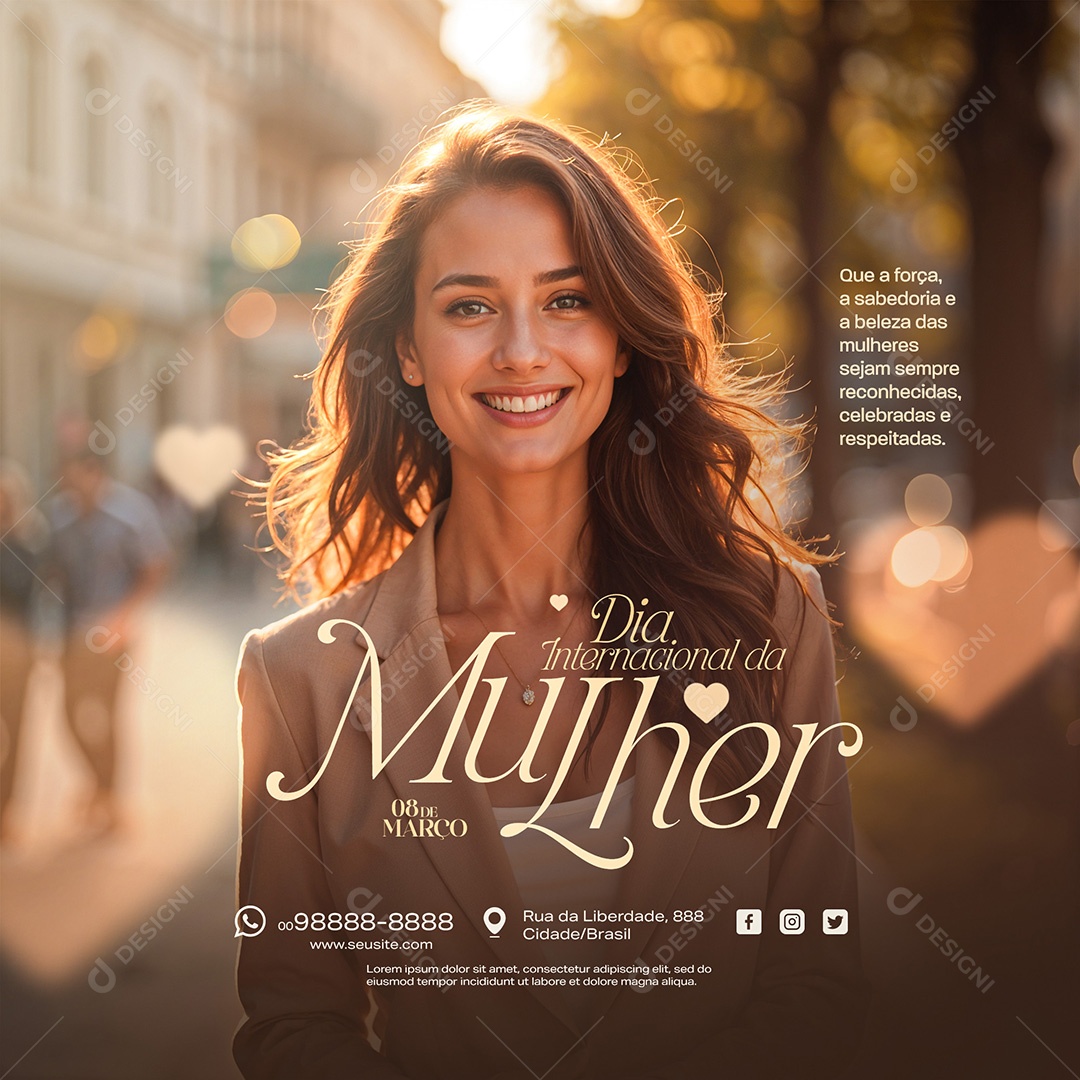 Social Media Dia Internacional da Mulher 08 de Março PSD Editável