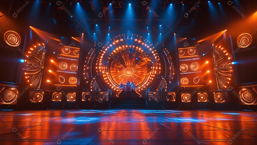 Um belo palco com iluminação de holofotes