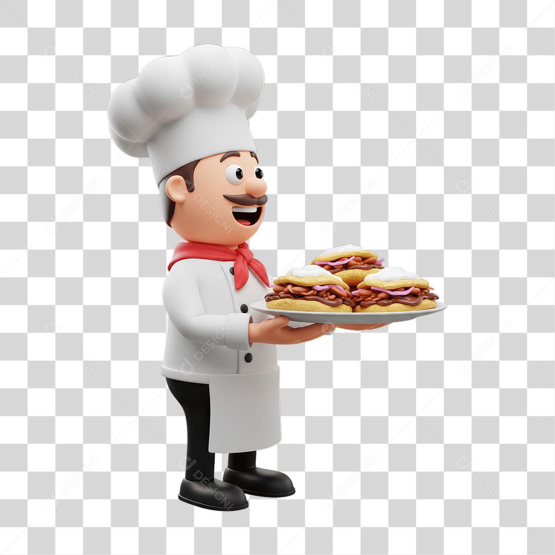 Personagem Mexicano com Comidas Típicas PNG Transparente