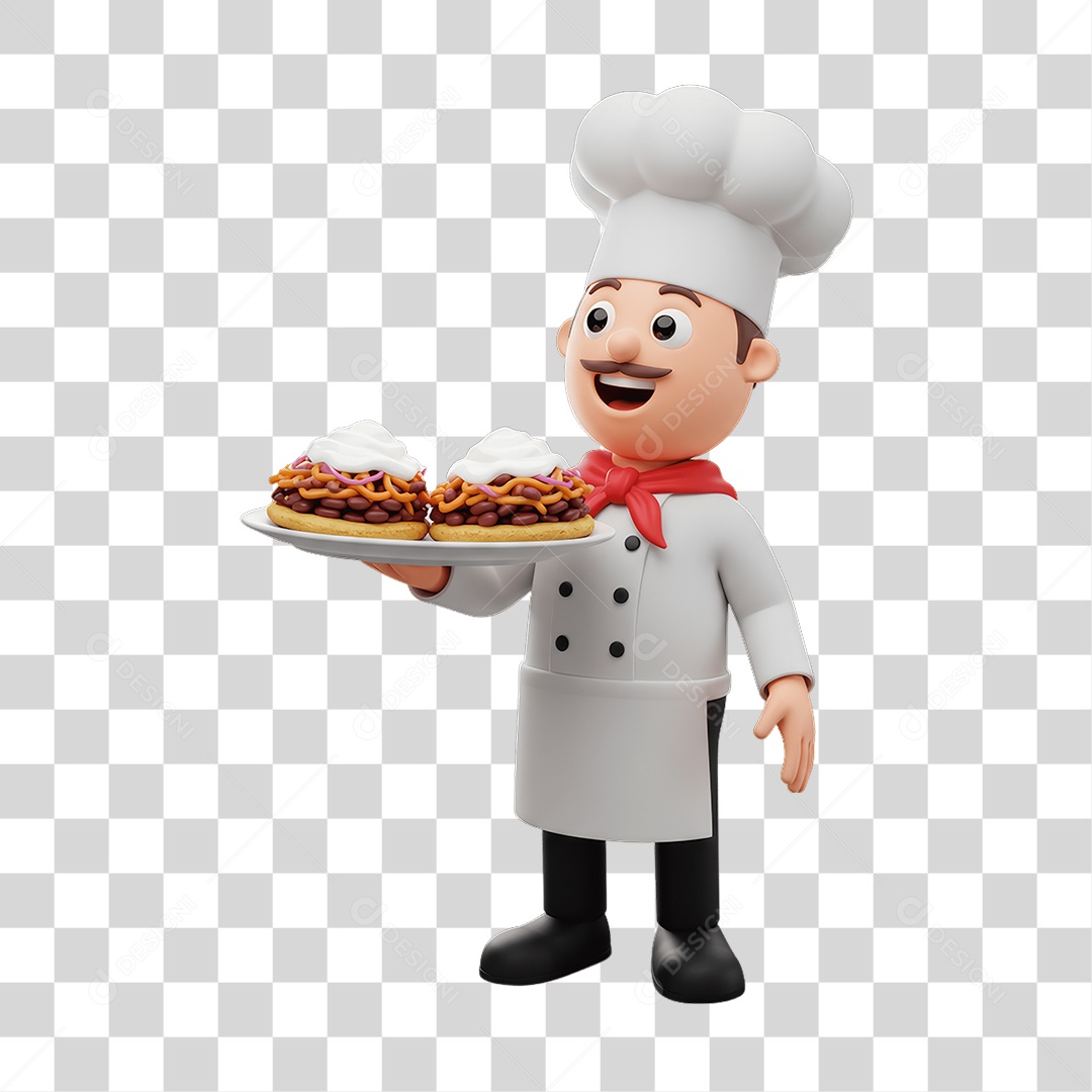 Personagem Mexicano com Comidas Típicas PNG Transparente