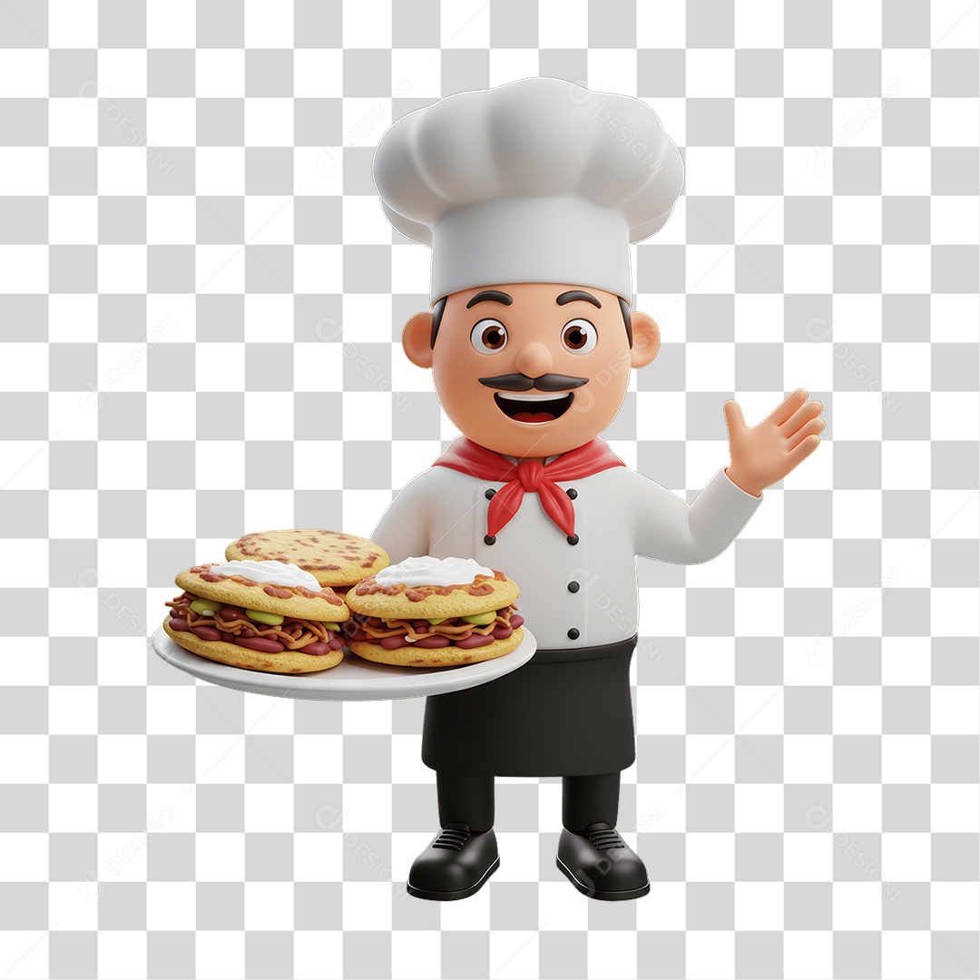 Personagem Mexicano com Comidas Típicas PNG Transparente