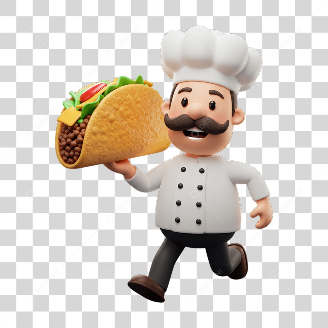 Personagem Mexicano com Comidas Típicas PNG Transparente