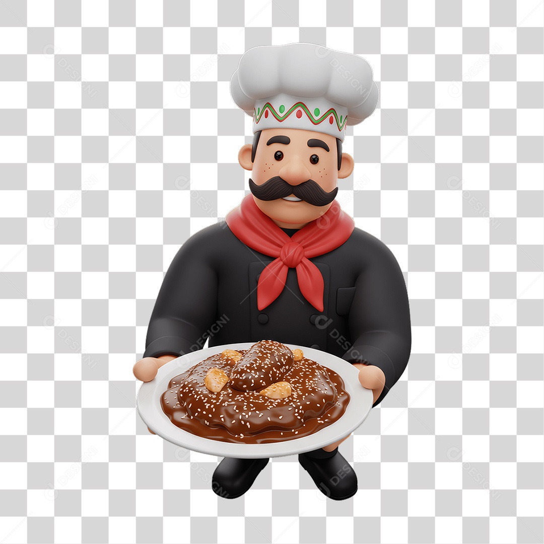 Personagem Mexicano com Comidas Típicas PNG Transparente