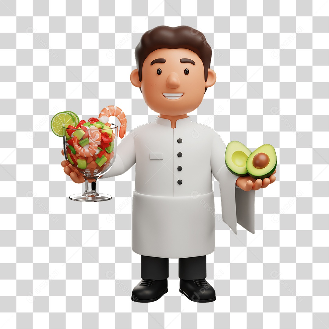 Personagem Mexicano com Comidas Típicas PNG Transparente