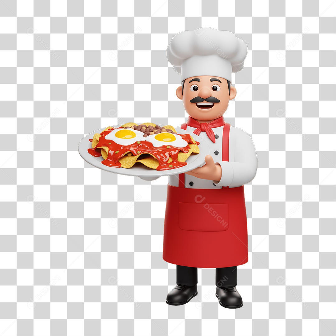Personagem Mexicano com Comidas Típicas PNG Transparente