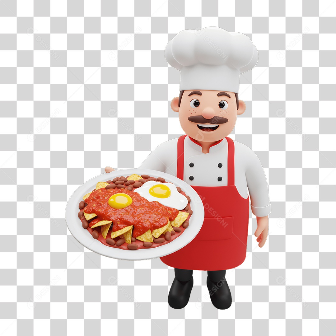 Personagem Mexicano com Comidas Típicas PNG Transparente