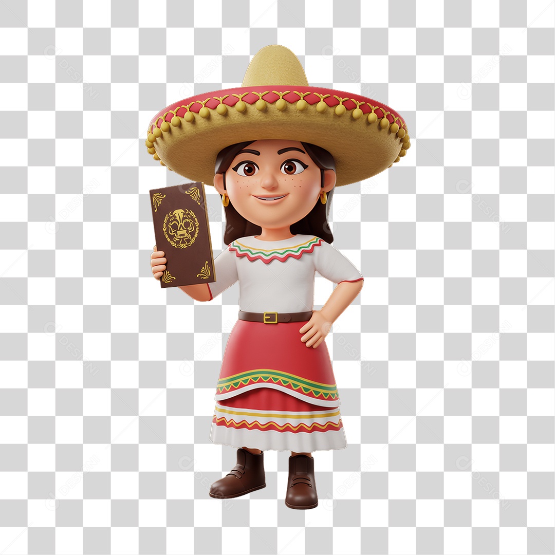 Personagem Mexicana PNG Transparente