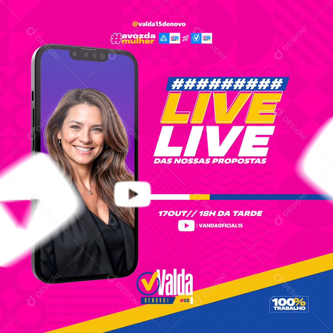 Política Live das Nossas Propostas Social Media PSD Editável