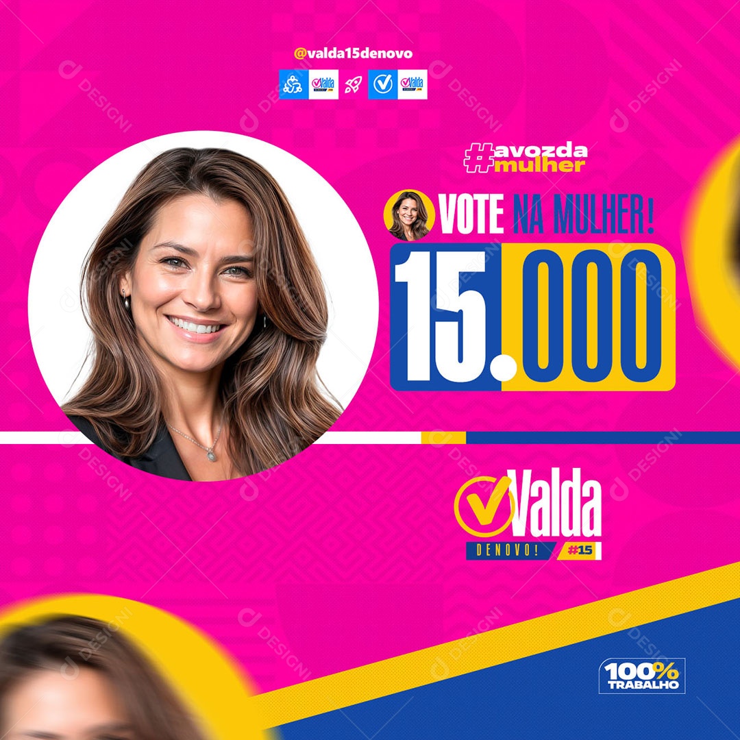 Política Vote na Mulher Social Media PSD Editável