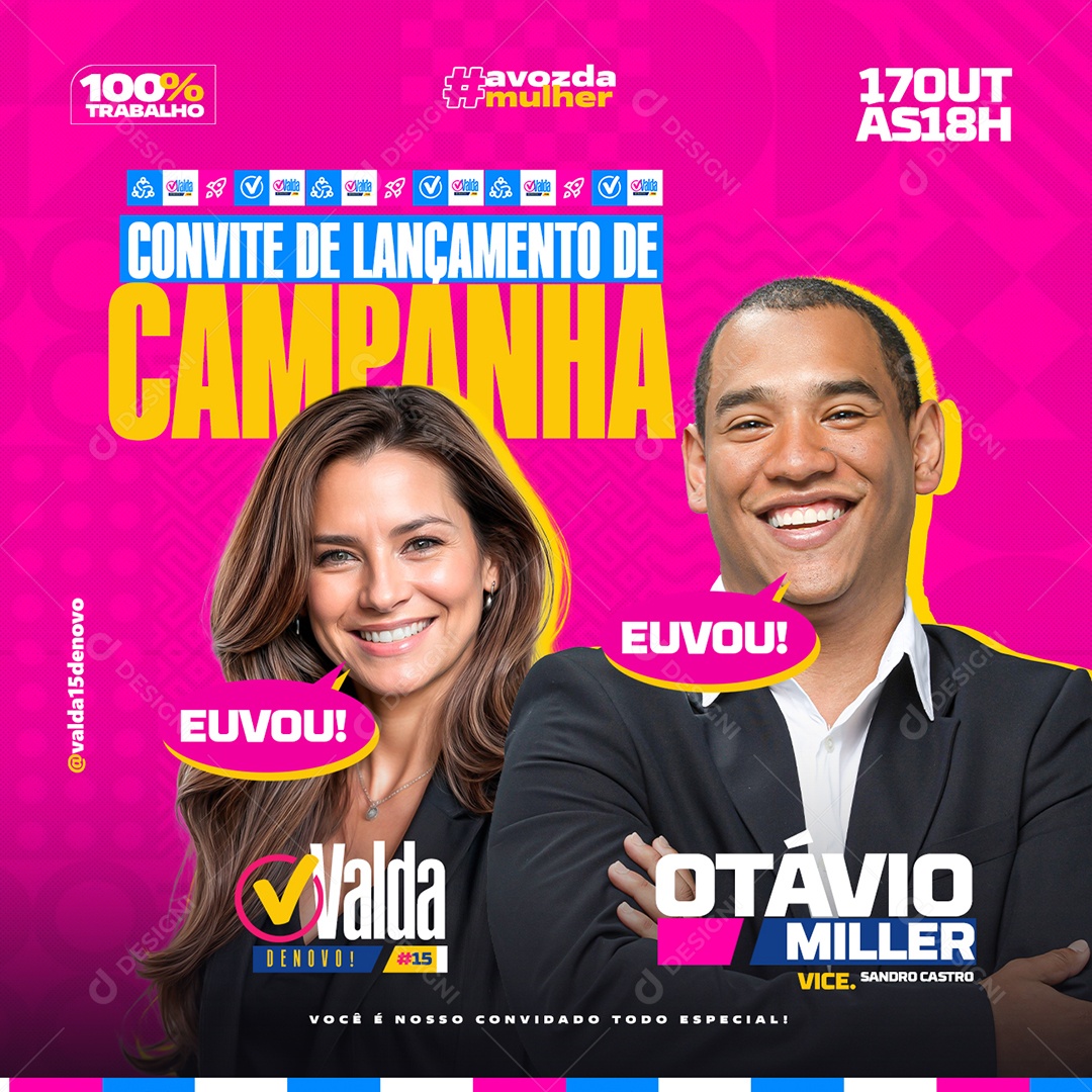 Política Convite de Lançamento de Campanha Social Media PSD Editável