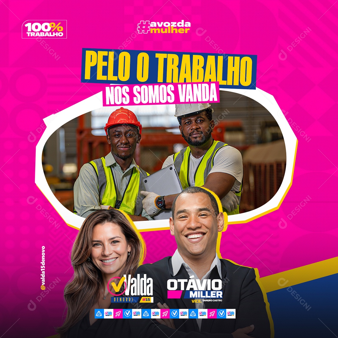 Política Vanda Pelo Trabalhador Social Media PSD Editável