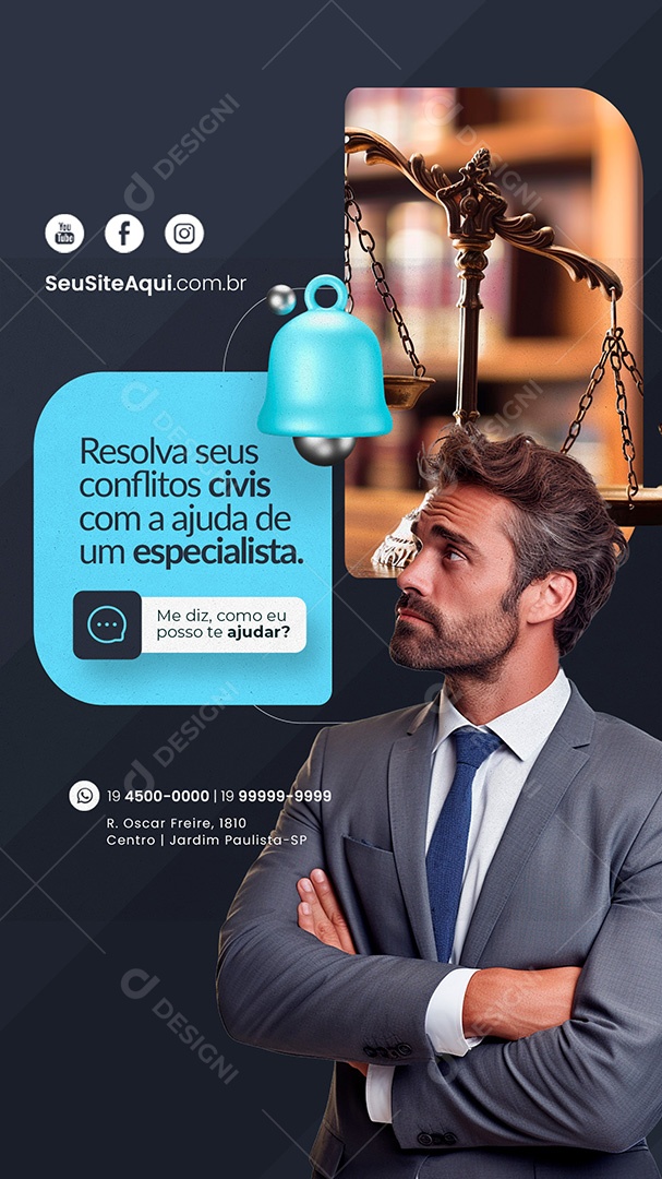 Story Advocacia Resolva seus Conflitos Civis Social Media PSD Editável