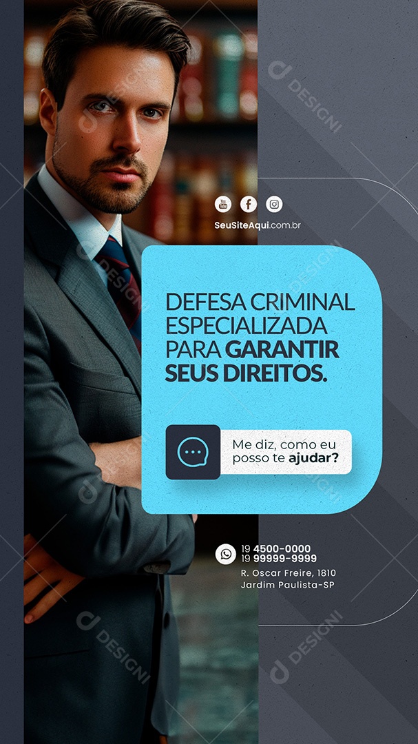 Story Advocacia Empresa Criminal Social Media PSD Editável