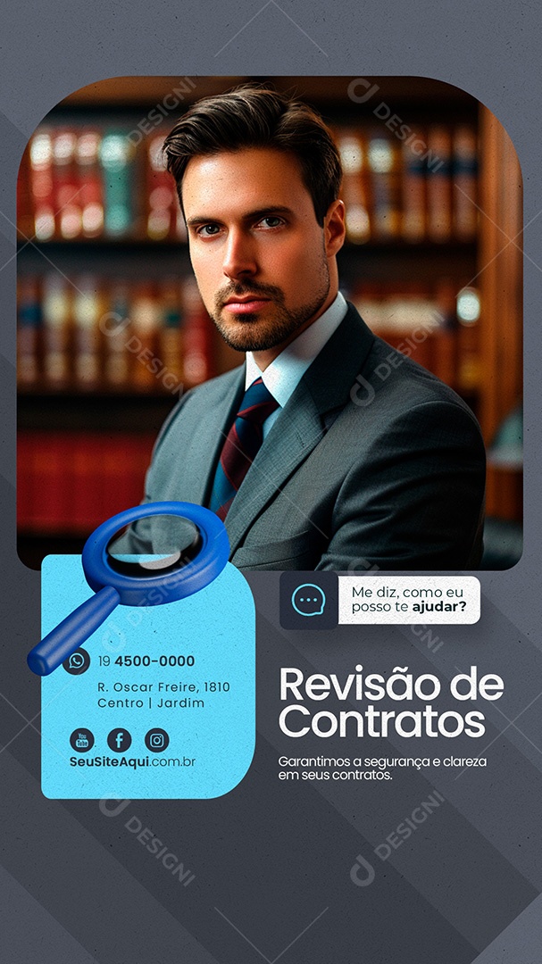 Story Advocacia Revisão de Contratos Social Media PSD Editável