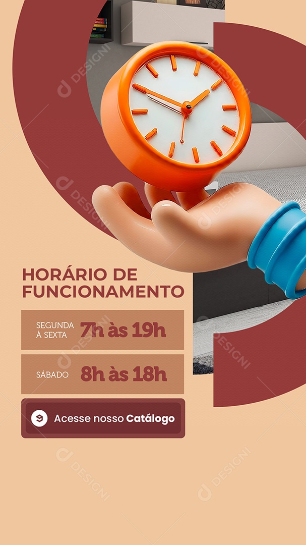 Story Móveis Panejado Horário de Funcionamento Social Media PSD Editável