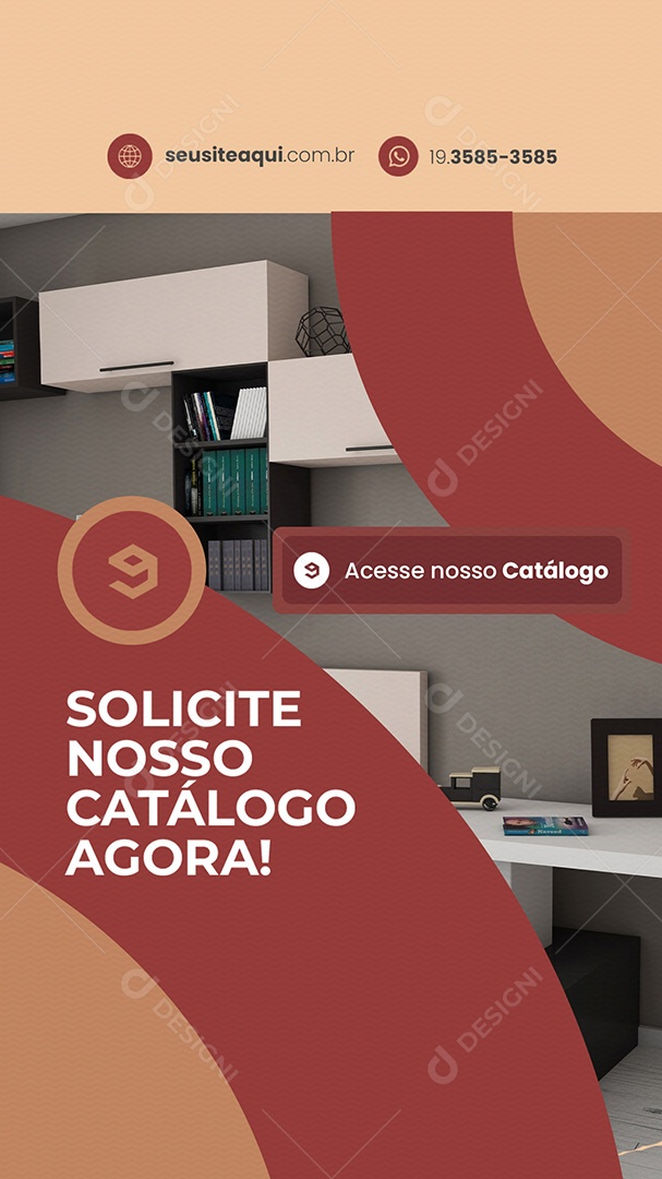 Story Móveis Panejados Peça Nosso Catálogo Social Media PSD Editável