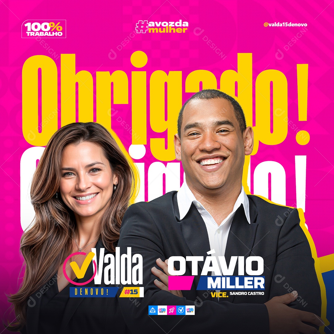 Política Agradecimentos Social Media PSD Editável