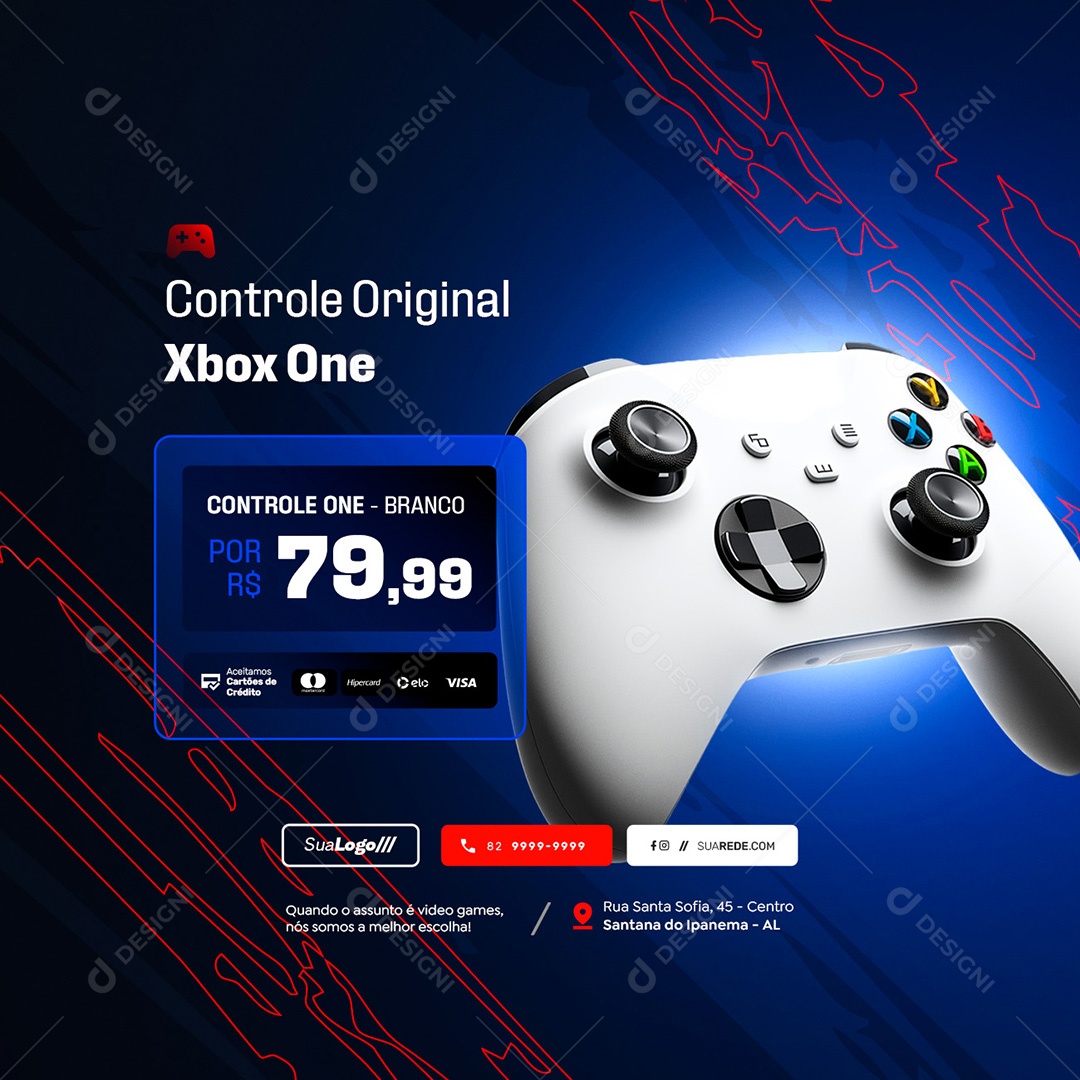 Loja de Games Promoção Controle Original Social Media PSD Editável