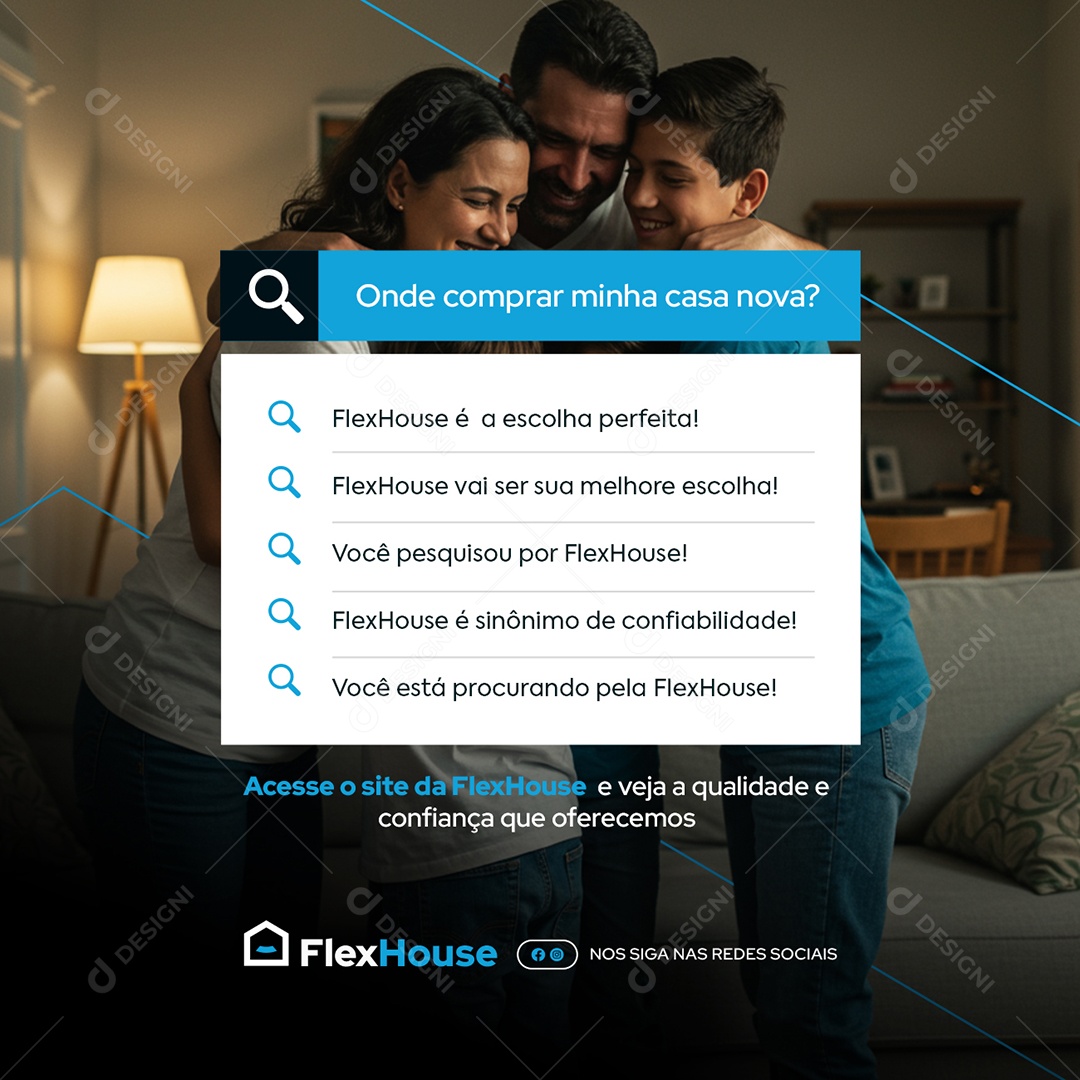 Imobiliária Pesquisa de Imóveis Social Media PSD Editável