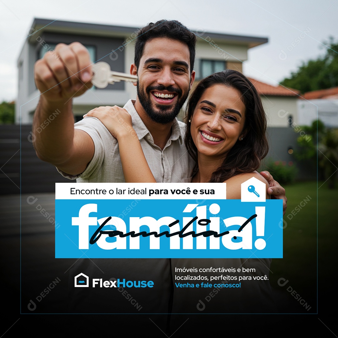 Imobiliária Encontre o seu Lar Ideal Social Media PSD Editável