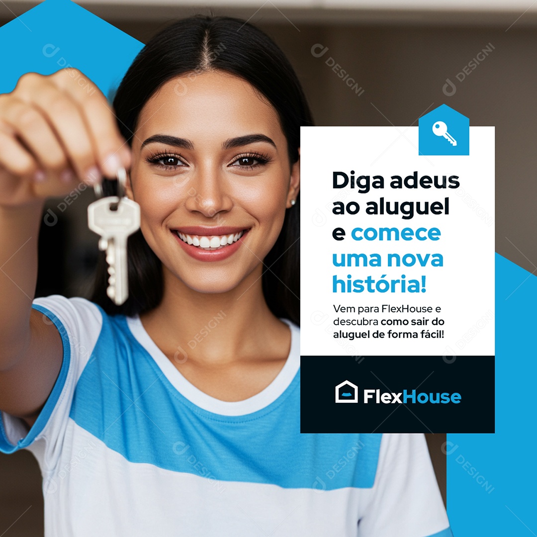 Imobiliária Diga a Deus ao Aluguel Social Media PSD Editável