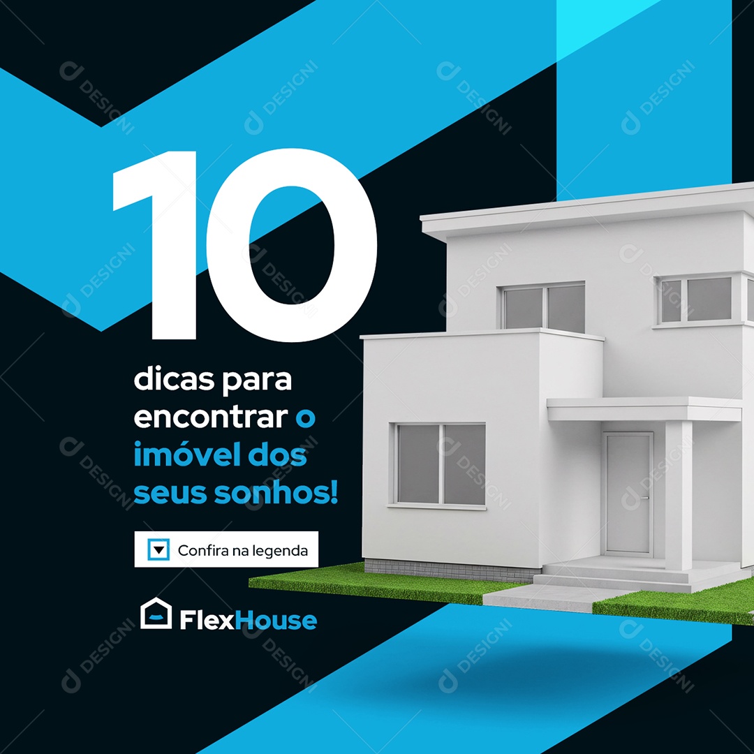 Imobiliária 10 Dicas para Encontrar o Imóvel do seus Sonhos Social Media PSD Editável