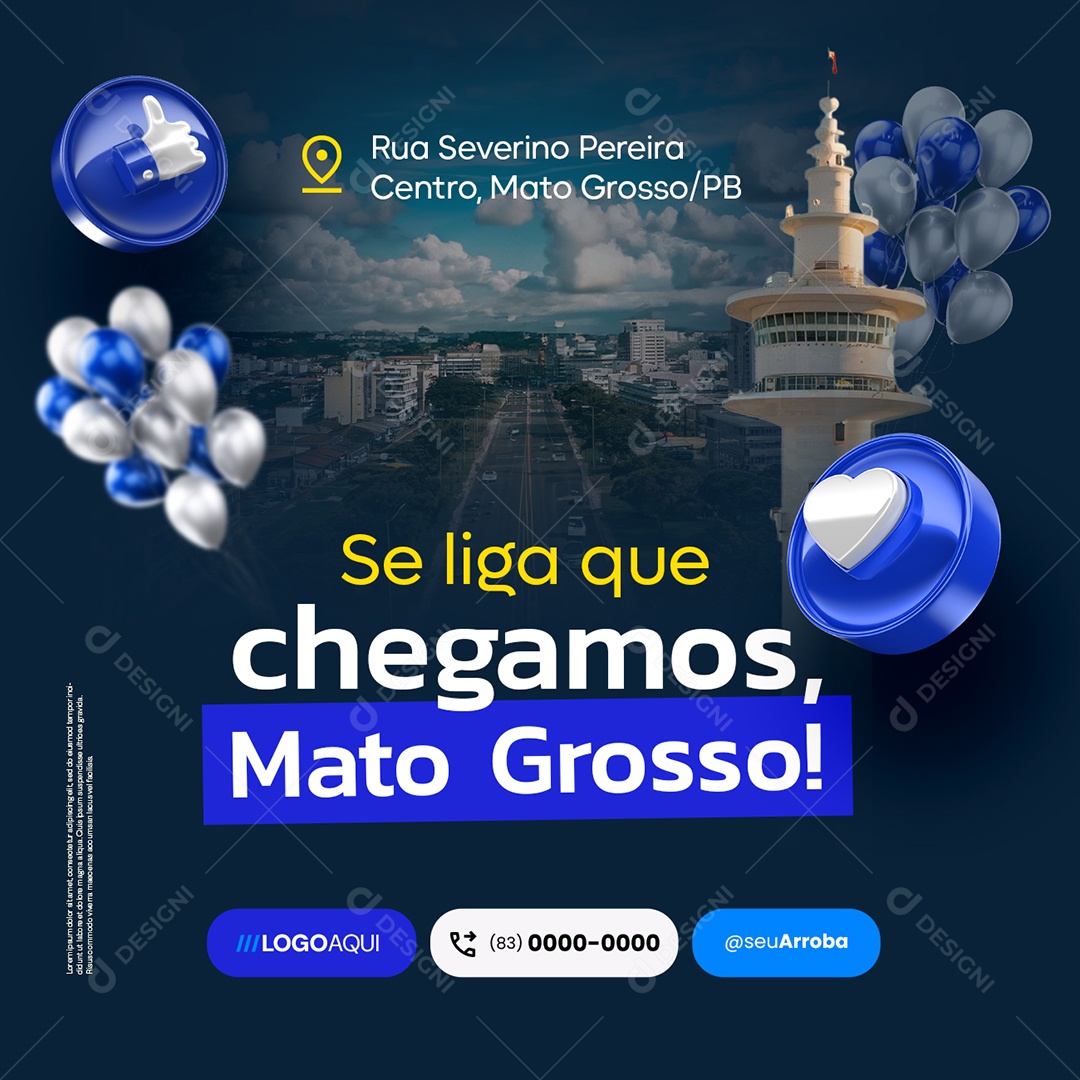 Se Liga que Chegamos Mato Grosso Localização Social Media PSD Editável