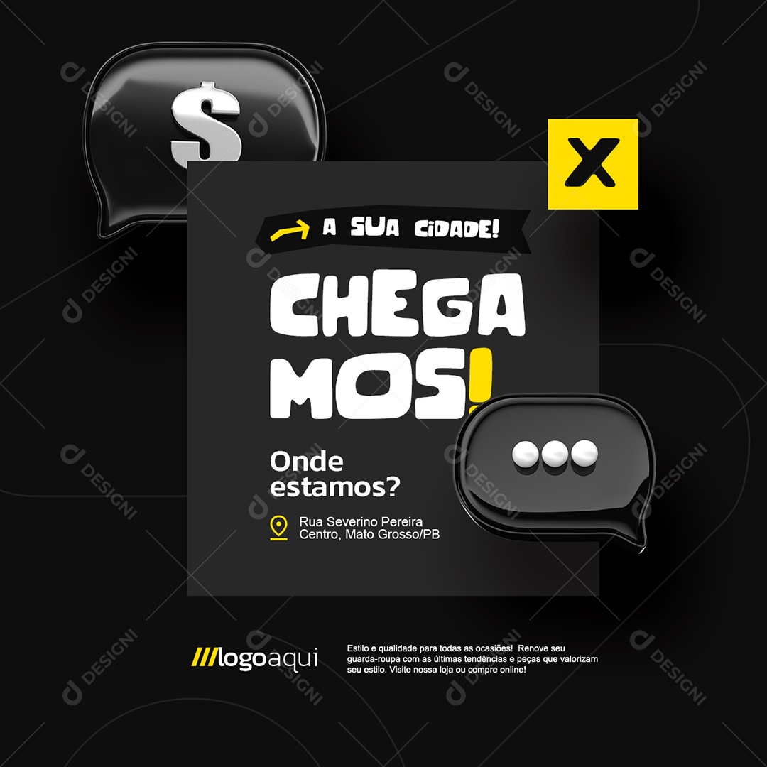 Chamemos na Sua Cidade Loja de Roupas Social Media PSD Editável