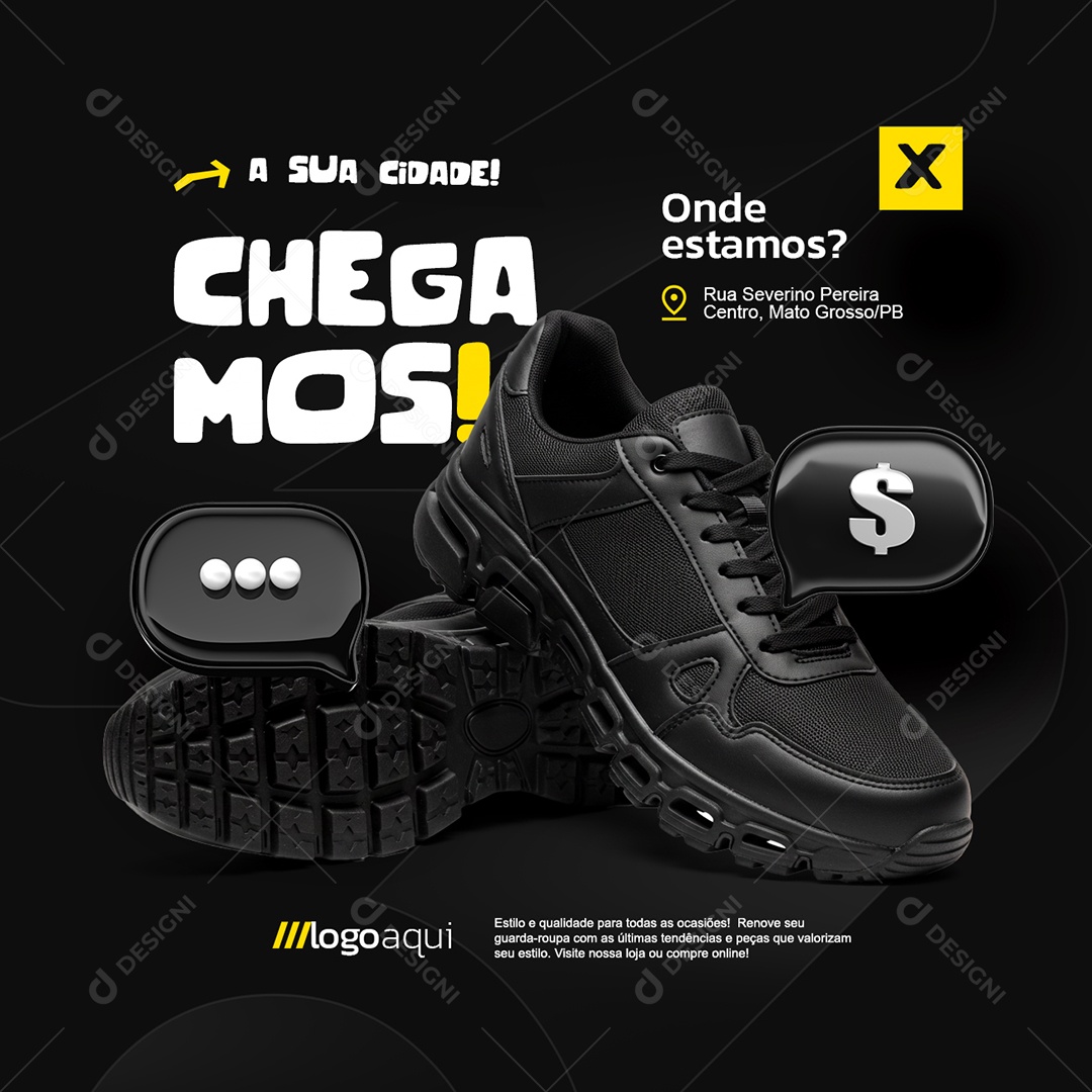 Chamemos na Sua Cidade Loja Calçados Social Media PSD Editável