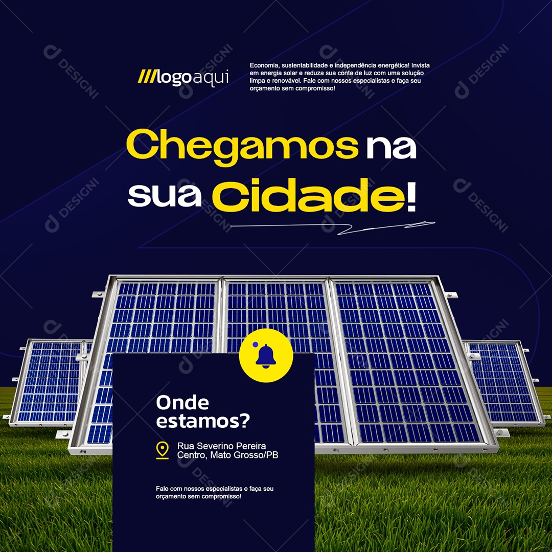 Chegamos na sua Cidade Placas Soveles Social Media EPS Editável