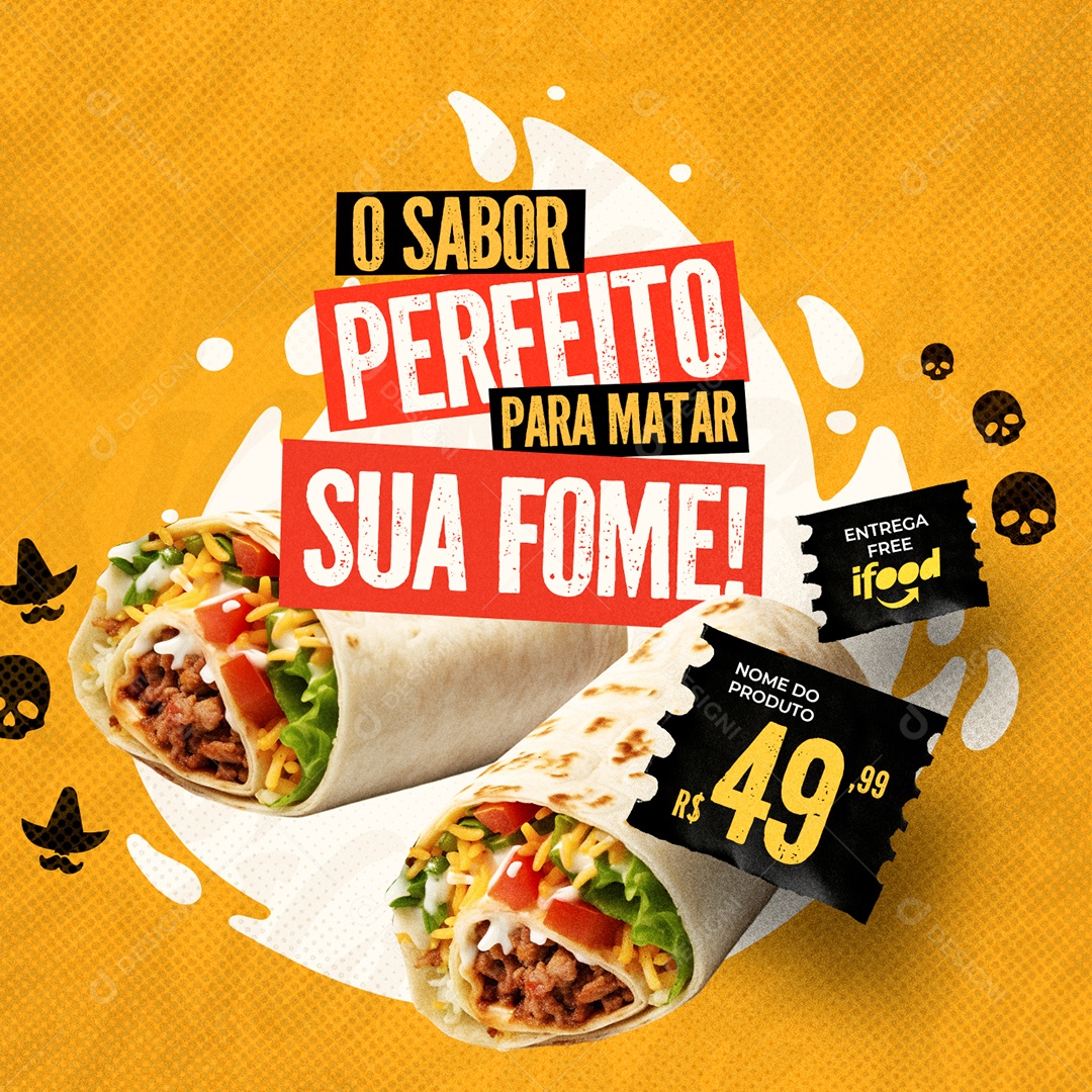 Comida Mexicana O Sabor Perfeito Para Matar Sua Fome Social Media PSD Editável