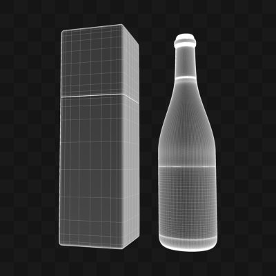 Garrafa com Caixa - Modelo 3D