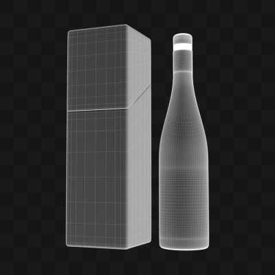 Garrafa com Caixa - Modelo 3D
