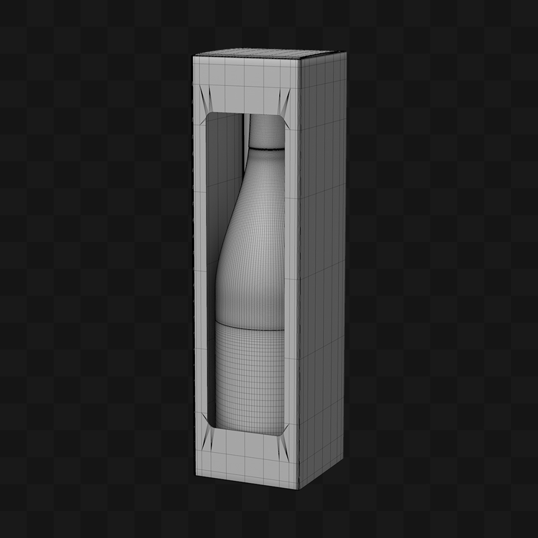 Garrafa com Caixa - Modelo 3D