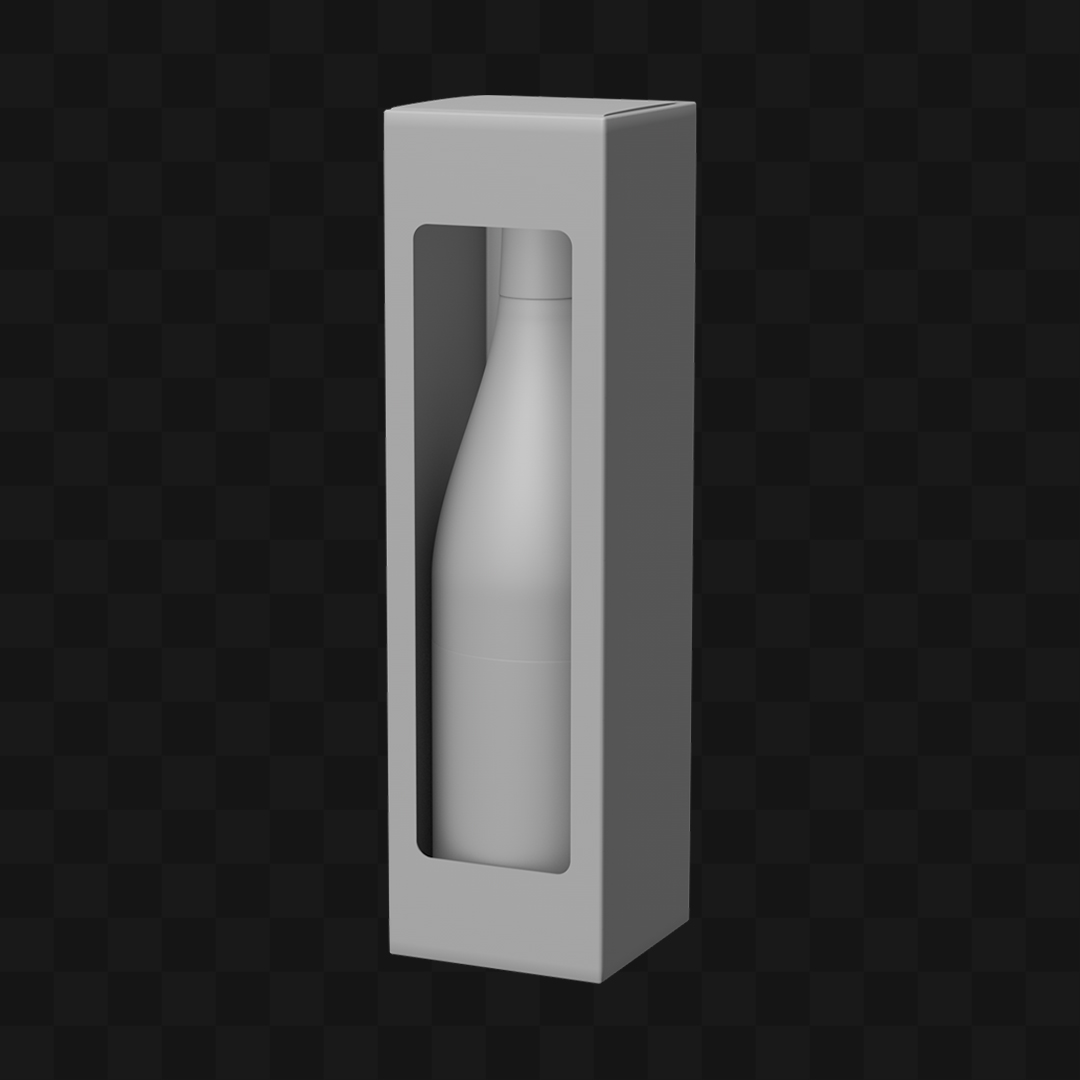 Garrafa com Caixa - Modelo 3D