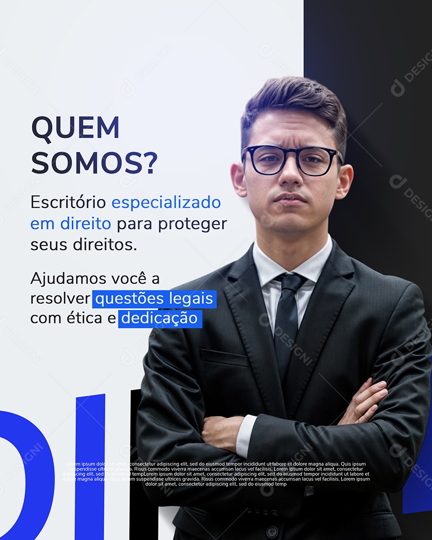Advocacia Quem Somos Social Media PSD Editável