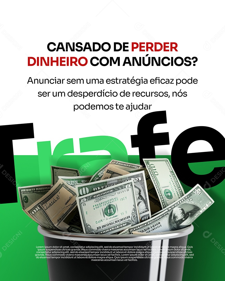 Gestor de Trafego Cansado de Perder Dinheiro Social Media PSD Editável