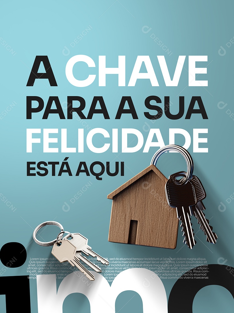 Imobiliária A Chave Para A Sua Felicidade Social Media PSD Editável