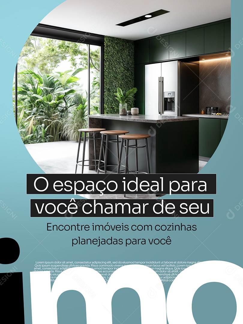 Imobiliária O Espaço Ideal Para Você Social Media PSD Editável