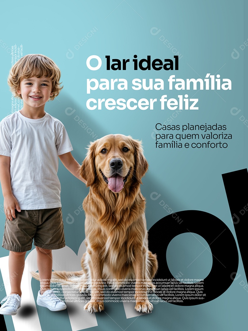 Imobiliária O Lar Ideal Para Sua Família Social Media PSD Editável